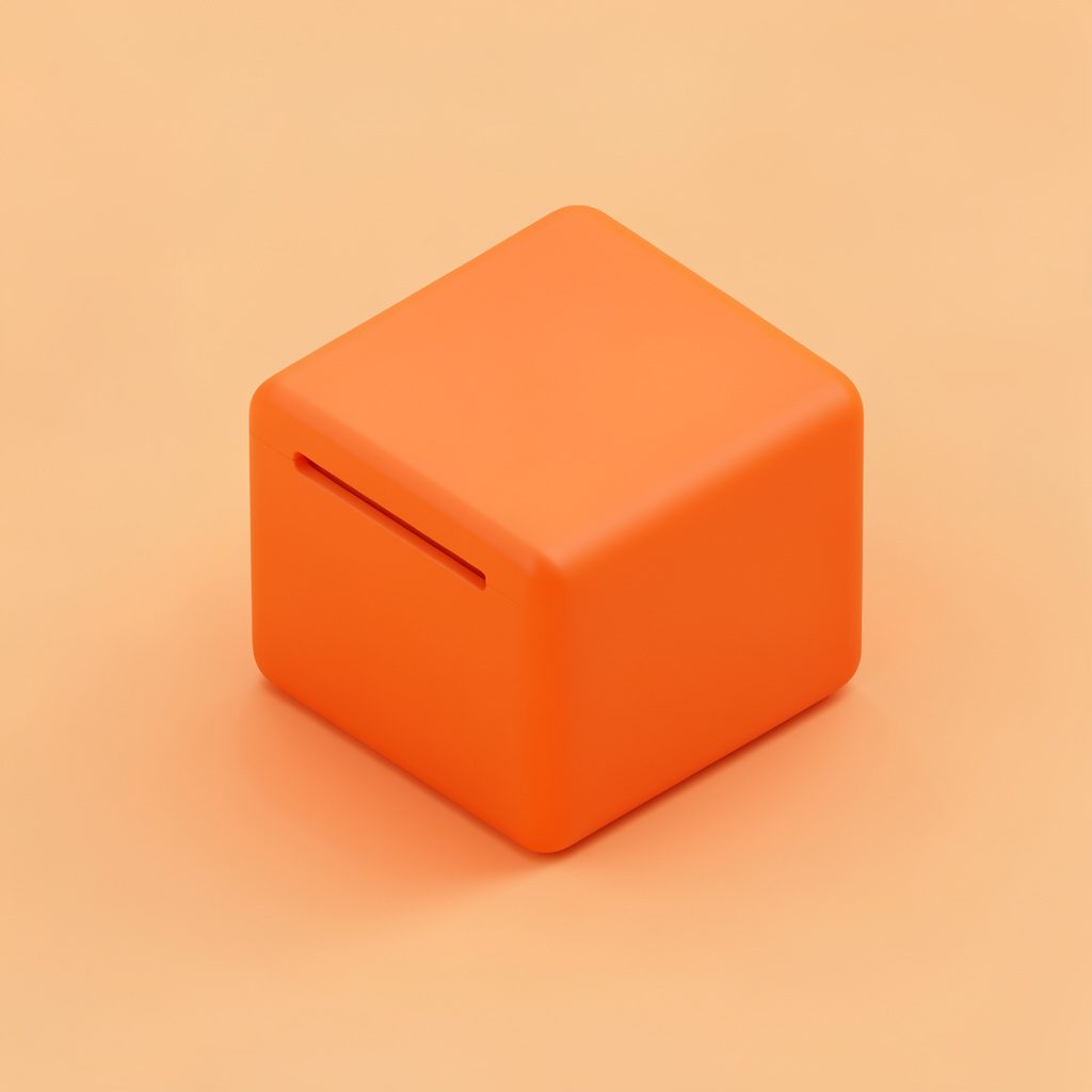 紺色を背景にした落ち着いた雰囲気のドールのアイソメトリック3Dイラスト